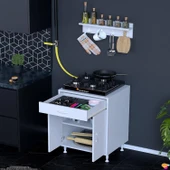 Eliusta  Yankı 56 cm Derinlik 65 cm Genişlikte Dolap Baharat Raflı Set Üstü Ocak Uyumlu 65x88x56 cm Dolap thumbnail 3