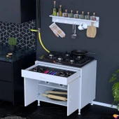 Eliusta  Yankı 56 cm Derinlik 75 cm Genişlikte Dolap Baharat Raflı Set Üstü Ocak Uyumlu 75x88x56 cm Dolap thumbnail 3