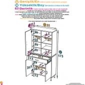 Eliusta  Nexa Modüler Dolap  65 Cm Banyo/Mutfak Dolabı Extra Kullanım Alanlı 65x173x32,5 cm Beyaz Dolap thumbnail 2