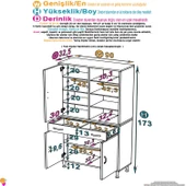 Eliusta  Nexa Modüler Dolap  90 Cm Banyo/Mutfak Dolabı Extra Kullanım Alanlı 90x173x32,5 cm Beyaz Dolap thumbnail 2
