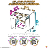 Eliusta  Lumin Tüp Yuvalı 80 cm Ankastre Ocak Altı Dolap 80x88x48 cm Beyaz Dolap Çekmeceli Mutfak Organizeri thumbnail 2