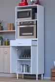 Eliusta  Lunera G:55 cm Beyaz Mutfak Dolabı Çok Amaçlı Açık Bölmeli Fırın Mutfak Dolabı 55x163,4x32,5 cm thumbnail 1