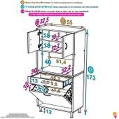 Eliusta  Seris Sepetli ve Çekmeceli Banyo Dolabı  G:55 cm Çok Amaçlı Beyaz Düzenleyici 55x173x32,5 cm Dolap thumbnail 2