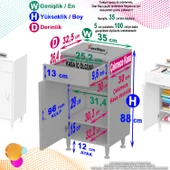 Eliusta  Taha 35 cm 3 Bölmeli Beyaz Çok Amaçlı Dolap 2 Raflı Banyo Mutfak Dolabı 35x88x32,5 cm Düzenleyici thumbnail 2