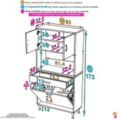 Eliusta  Seris Sepetli ve Çekmeceli Banyo Dolabı  G:85 cm Çok Amaçlı Beyaz Düzenleyici 85x173x32,5 cm Dolap thumbnail 2
