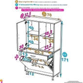 Eliusta  Pine 70 cm Genişlikte Dolap 70x171x32,5 cm  Banyo/Mutfak Dolabı İki Kapaklı Sepetli Dolap thumbnail 2