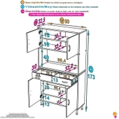 Eliusta  Artex  90 cm Yüksek Organizasyonlu Boy Dolabı 90x173x32,5 cm Beyaz Banyo/Mutfak Dolabı thumbnail 2