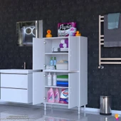 Eliusta  Nuve Geniş Depolama Alanlı Dolap 70 cm Banyo/Mutfak Çok Fonksiyonlu 70x138x32,5 cm Saklama Dolabı thumbnail 3