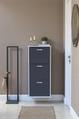 Eliusta  Soren 3 Düşer Kapaklı 52 cm Antrasit Ayakkabılık 52x114x26 cm Asma 6 Bölmeli Ayakkabılık thumbnail 3