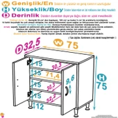 Eliusta  Nirat 75 cm 4 Bölmeli Beyaz Banyo Mutfak Dolabı 3 Raflı Kapaklı Çok Amaçlı Dolap 75x75x32,5 cm thumbnail 2