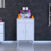 Eliusta  Taha 55 cm 3 Bölmeli Beyaz Çok Amaçlı Dolap 2 Raflı Banyo Mutfak Dolabı 55x88x32,5 cm Düzenleyici thumbnail 3