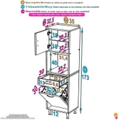 Eliusta  Seris Sepetli ve Çekmeceli Banyo Dolabı  G:35 cm Çok Amaçlı Beyaz Düzenleyici 35x173x32,5 cm Dolap thumbnail 2