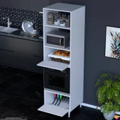 Eliusta  Viramo Mikrodalga/Ankastre Fırın Dolabı Çoklu Bölmelerle 2 Kapaklı Depolama Alanlı 60x217x56 cm thumbnail 3