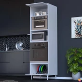 Eliusta  Viramo Mikrodalga/Ankastre Fırın Dolabı Çoklu Bölmelerle Depolama Alanlı 60x217x56 cm thumbnail 3