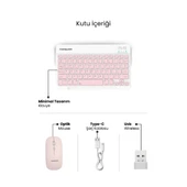 Pembe Kablosuz Klavye Ve Mouse Seti thumbnail 4