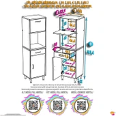 Eliusta  Avelin Kapaklı Mini/Midi Fırın Dolabı 50 cm Beyaz Çok Fonksiyonlu 50x163,4x32,5 cm Mutfak Dolabı thumbnail 2