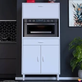 Eliusta  Avelin Kapaklı Mini/Midi Fırın Dolabı 70 cm Beyaz Çok Fonksiyonlu 70x163,4x32,5 cm Mutfak Dolabı thumbnail 3