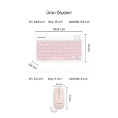 Pembe Kablosuz Klavye Ve Mouse Seti thumbnail 3