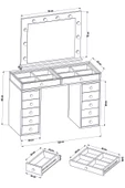 DF02115B Hollywood Işıklı Makyaj Masası 20 cm Çekmeceli, Bölmeli, Aynalı thumbnail 6