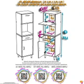 Eliusta  Avelin Kapaklı Mini/Midi Fırın Dolabı 35 cm Beyaz Çok Fonksiyonlu 35x163,4x32,5 cm Mutfak Dolabı thumbnail 2