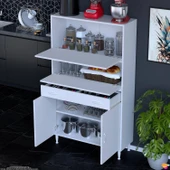 Eliusta  Solaira 95 cm Genişlik Kapaklı Mutfak Dolabı 4 Kapaklı, Çekmeceli Çok Amaçlı Mutfak/Banyo Dolabı thumbnail 3