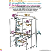 Eliusta  Line Beyaz 95 cm Banyo Dolabı Çok Bölmeli Banyo Düzenleyici Dolap 4 Kapaklı 4 Raflı 95x173x32,5 cm thumbnail 2