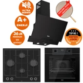 Ferre FryART & SilentArt Vesco Yeni Seri Sessiz Siyah Ankastre Set ( D063-SA + QEP63CS + LN385) thumbnail 1