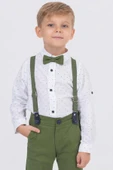 Yaprak Desenli Salopetli Gömlekli Erkek Çocuk Takım thumbnail 2