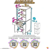 Eliusta  Serale 56 cm Derinlikte 2 Kapaklı Dolap  Mutfak Fırın Dolabı 60x162,4x56 cm Modüler Beyaz Dolap thumbnail 2