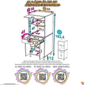 Eliusta  Serale 56 cm Derinlikte 3 Kapaklı Dolap  Mutfak Fırın Dolabı 60x162,4x56 cm Modüler Beyaz Dolap thumbnail 2