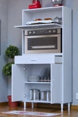 Eliusta  Avelin Kapaklı Mini/Midi Fırın Dolabı 70 cm Beyaz Çok Fonksiyonlu 70x163,4x32,5 cm Mutfak Dolabı thumbnail 1