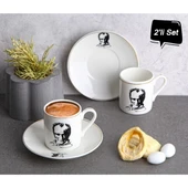 Atatürk Tasarımlı Porselen 2'li Kahve Seti thumbnail 1