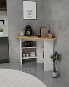 Arnetti Corner Kahve Köşesi Çok Amaçlı Raflı Mutfak Masası Safirmeşe Beyaz thumbnail 4