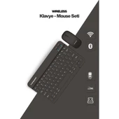 Siyah Kablosuz Klavye Ve Mouse Seti thumbnail 1