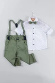 Yaprak Desenli Salopetli Gömlekli Erkek Çocuk Takım thumbnail 5