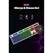 Kablolu Işıklı Gaming Standart Türkçe Q Klavye Ve Mouse Seti thumbnail 1