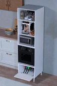Eliusta  Viramo Mikrodalga/Ankastre Fırın Dolabı Çoklu Bölmelerle 1 Kapaklı Depolama Alanlı 60x217x56 cm thumbnail 1