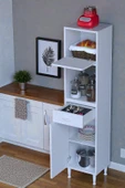 Eliusta  Avelin Kapaklı Mini/Midi Fırın Dolabı 40 cm Beyaz Çok Fonksiyonlu 40x163,4x32,5 cm Mutfak Dolabı thumbnail 1