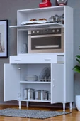 Eliusta  Avelin Kapaklı Mini/Midi Fırın Dolabı 90 cm Beyaz Çok Fonksiyonlu 90x163,4x32,5 cm Mutfak Dolabı thumbnail 1