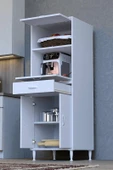 Eliusta  Ora 48 cm Derinlikte Beyaz Mutfak/Kiler Dolabı 60x162,4x48 cm 1 Çekmece 4 Kapak Modüler Dolap thumbnail 1