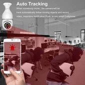 WiFi 360 Panoramik Ampul Kamera 1080P Gece Görüş Hareket Algılama Ev Güvenliği thumbnail 3