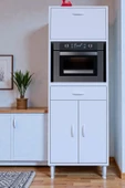 Eliusta  Avelin Kapaklı Mini/Midi Fırın Dolabı 60 cm Beyaz Çok Fonksiyonlu 60x163,4x32,5 cm Mutfak Dolabı thumbnail 1