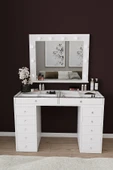 DF02115B Hollywood Işıklı Makyaj Masası 20 cm Çekmeceli, Bölmeli, Aynalı thumbnail 2