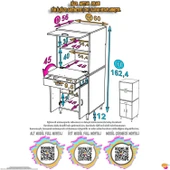 Eliusta  Serale 56 cm Derinlikte 4 Kapaklı Dolap  Mutfak Fırın Dolabı 60x162,4x56 cm Modüler Beyaz Dolap thumbnail 2