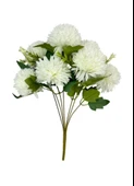 Yapay Çiçek Krizantem Beyaz Renk Kartopu Büyük Boy 7 Toplu 40cm thumbnail 2