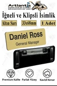 Personel Yaka İsimliği 1 Adet İğneli ve Klipsli Yaka Kartı 33x68 mm Personel Büro Ofis Şirket İş Yeri thumbnail 1