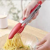 3B Trend Metal Kızartma Maşası Silikon Uçlu Maşa Kırmızı Renk thumbnail 3