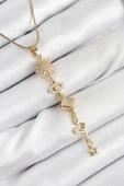 316L Çelik Zirkon Taşlı Güneş Ve Ay Enerji Model Gold Renk Kadın Kolye EB-53-vice/(1395) 1204 thumbnail 1