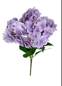 Yapay Çiçek Islak Ortanca Çiçeği Lila 45cm 5Dal Islak Gerçeksi Dokulu thumbnail 1