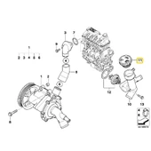 MİNİ R50 VE R52 W10 MOTOR FEBİ MOTOR SU KAPAĞI 11531486703 - 3